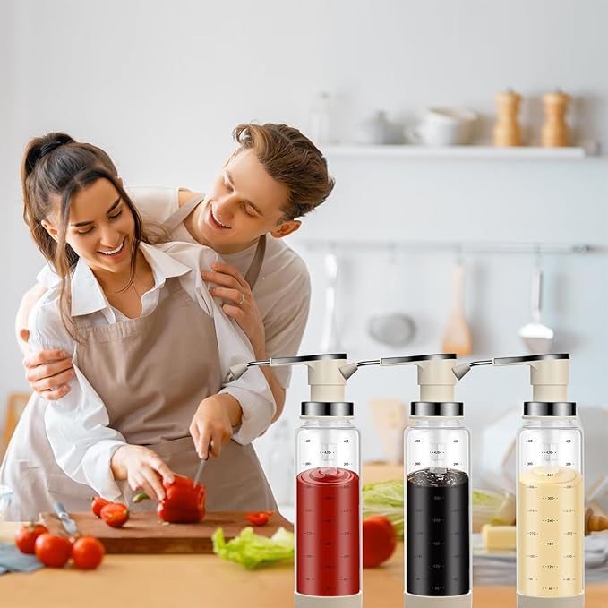 Syrup Dispenser 2 Pieces Waterproof Container 450ml Pump for Storage Kitchen Home Restaurant Dining Catering Daily Coffee Shop