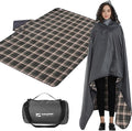 DUKUSEEK Stadium Blanket for Outdoor Sports Waterproof Hooded Blankets Windproof Warm Fleece Blankets for Camping Stadium Beach Picnic Concerts Car Dog 79x58
