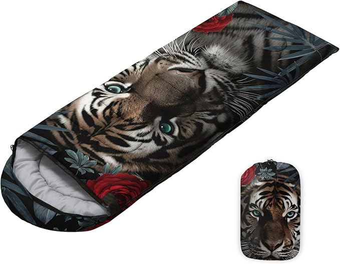Sleeping Bags for Adults Youth Kids3D Printing Camping Sleeping Bag for Girls Boys Lightweight Waterproof Cold/Warm Weather Sleeping Bag for 3 Seasons