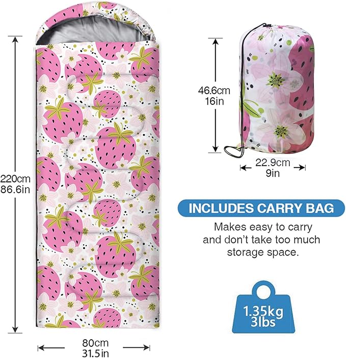 oaskys Camping Sleeping Bag - 3 Season Warm &amp Cool Weather - Summer Spring Fall Lightweight Waterproof for Adults Kids - Camping Gear Equipment Traveling and Outdoors