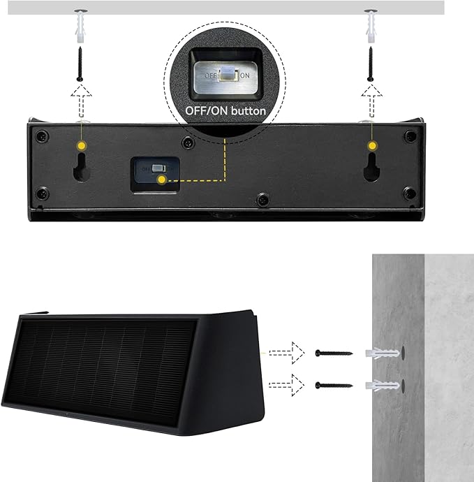 Solar Sconce Lights Outdoor Up and Down Waterproof Aluminum Solar Wall Lights Dusk to Dawn 3000K Warm White for House Outside Sign Yard Porch