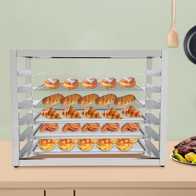6 Tier Pan Rack Stainless Steel Baking Tray Rack 44.09 lbs Load Bun Pan Sheet Racks Cooling Storage Racks Bread Baking Equipment For Home Restaurant Kitchen 28 L x 18 W x 21 H