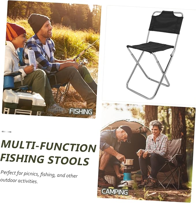 Kisangel 1pc Ergonomic Portable Folding Chair Multi-Function Camping Stool for Adults Beach Accessory Canopy Collapsible Leisure Chair