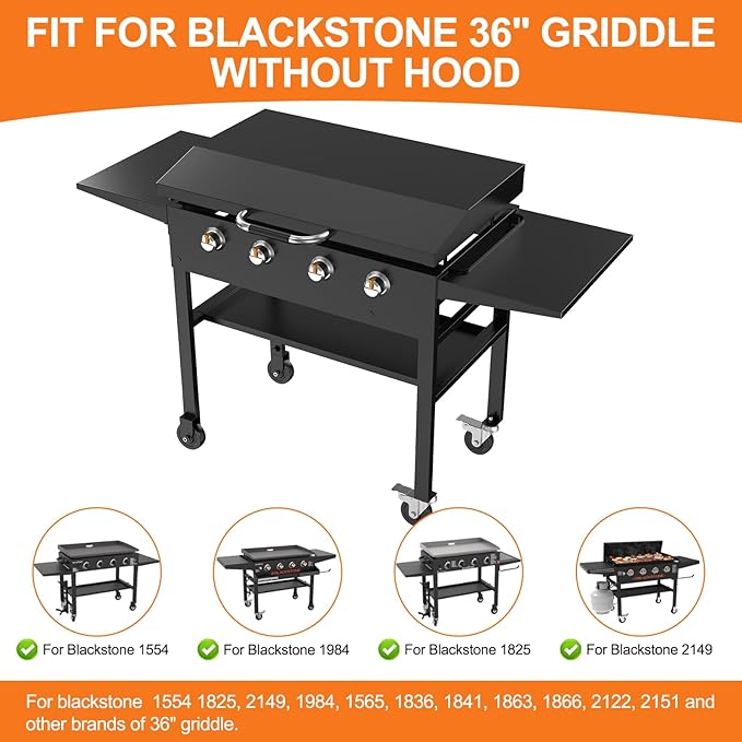 Back Hinged Lid with Handle for Blackstone and Other Brand 36 Griddles Griddle Accessories Hard Cover Hood for Blackstone 36 Griddle 1825 1818 1836 1899 1863 1866 2122 1923 1565 1554 1560 2149 1841