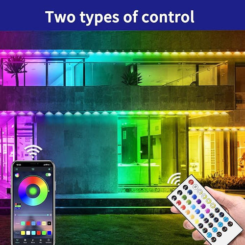 100ft Permanent Outdoor LightRGB Eaves Lights with App Control RemoteDIY IP67 Waterproof Under Eave LightingOutside led Lights for ChristmasGardenHouse Decorations