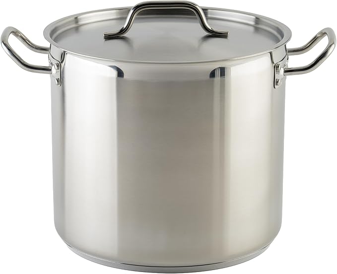 Winware Stainless Steel 16 Quart Stock Pot with Cover Silver