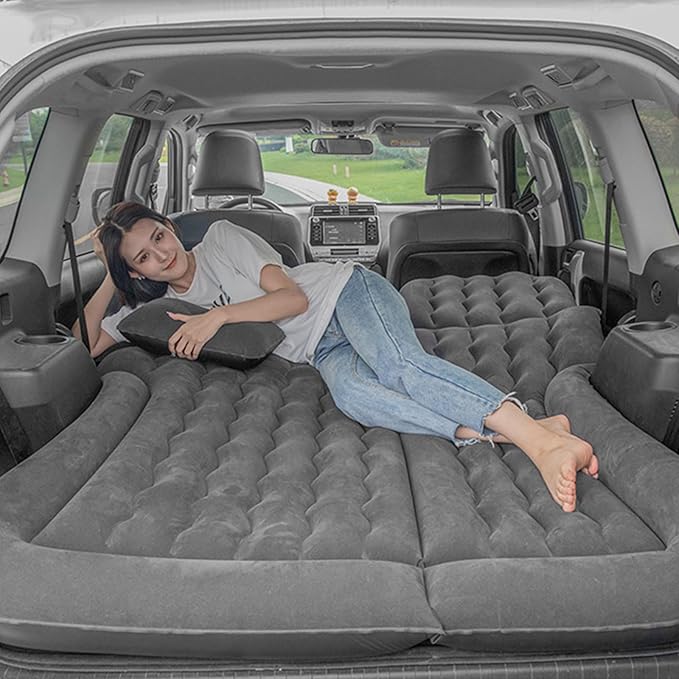 SUV Air Mattress - Thickened &amp Multifunctional Inflatable Bed for Outdoor Camping Road Trips - Portable Car Mattress for Adults Travelers with SUV Truck