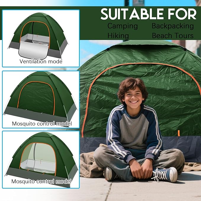 Camping Tents for Homeless Bulk 2 Person Homeless Backpacking Supplies Pop up Adult Waterproof Instant Easy Setup Tent for Hiking Outdoor Travel Camping Donation