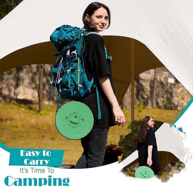 Upgraded Collapsible Stool with Cushion 1000 lbs Capacity &amp 19.7-in High Wider &amp Taller Heavy Duty Portable Telescoping Foldable Seat for Adults Camping Travel Music Festivals Outdoors
