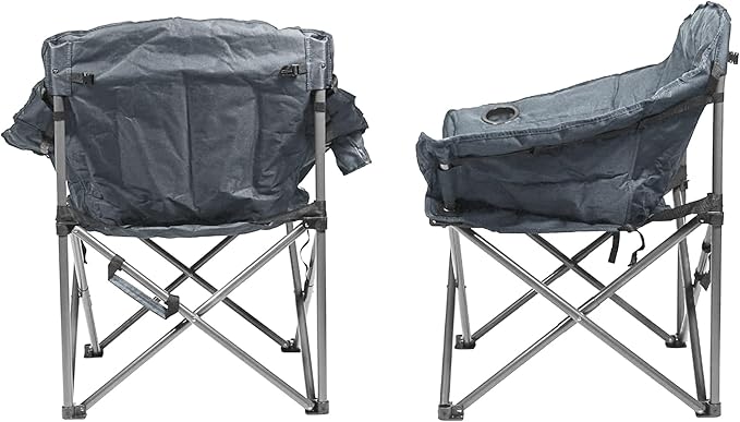 Zenithen Limited Foldable Portable Guidesman Padded Folding Chair Perfect for Camping Outdoor Sporting Events Patio Furniture and Campires Gray (Pack of 2)