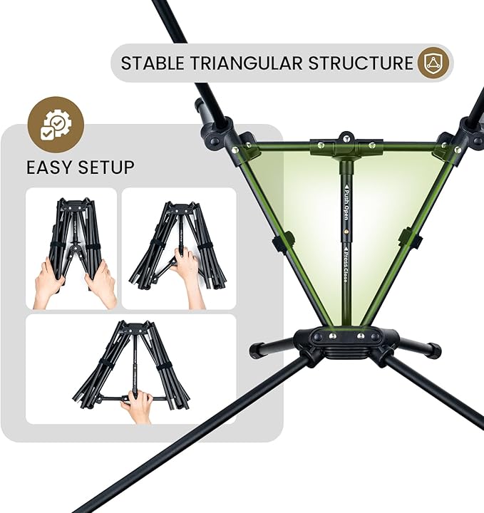 ONETIGRIS Tigerblade High Back Camping Chair with Pillow Design Comfortable Widened Seat Folding Chair