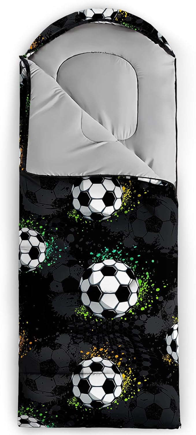 Space Astronaut Sleeping Bag for Boys KidsCute Space Rockets Lightweight Portable Compact with Compression SackMoon and Stars Clouds Camping Bag for Backpacking Travelling Outdoor Hiking