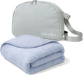 Travel Blanket Airplane Compact with Bag Ultra-Soft 40 x 60 Flannel Travel Organizer Bag with Adjustable Strap Lightweight Warmth for Long Flights