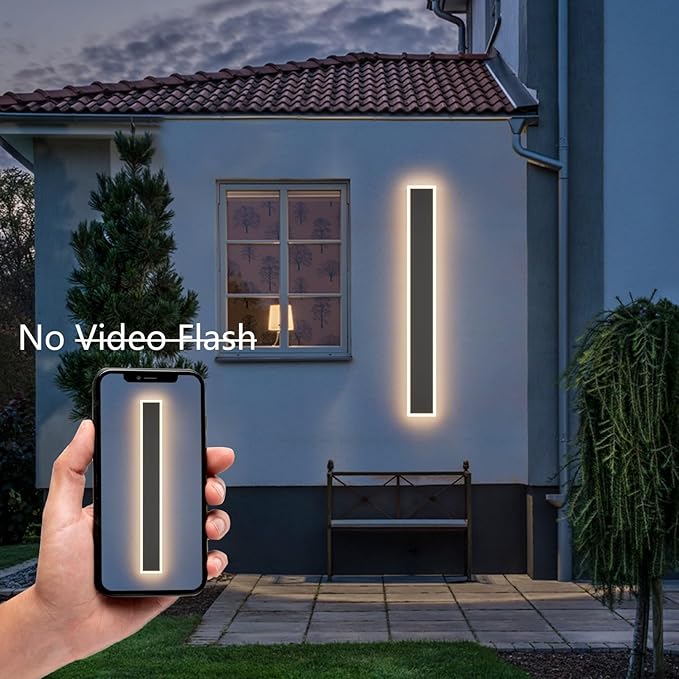 47.2Inch Modern Outdoor Lights IP65 Waterproof Exterior Linear Sconce Long Outdoor Porch Lights 3000K for Courtyard House(5.9in Wide)