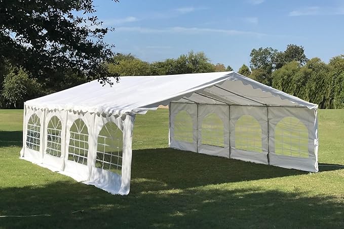 DELTA 26'x20' Budget PE Party Tent +(2) Long Bags + (1) Short Bag carpas para Fiestas Tents for Parties Outdoor Event Wedding Party Tent with Waterproof Top CoverRemovable Window Walls
