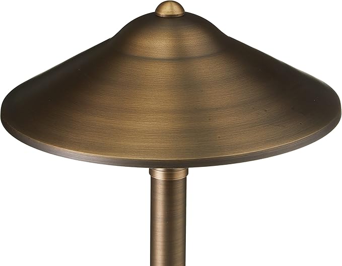 VOLT Max Spread 12V Solid Cast Brass Path Light (25 Tall 9 Shade) for Low Voltage Landscape Lighting on Outdoor Pathway Walkway Garden Driveway or Patio