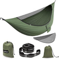 Sunyear Camping Hammock with Removable No See-Um Net Double &amp Single Portable Outdoor Hammocks Parachute Lightweight Nylon with Tree Straps for Adventures Hiking Backpacking