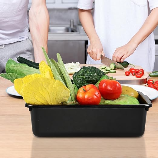 5-Pack 8 L Plastic Commercial Bus Box Tub Small Dishpan Tub Black