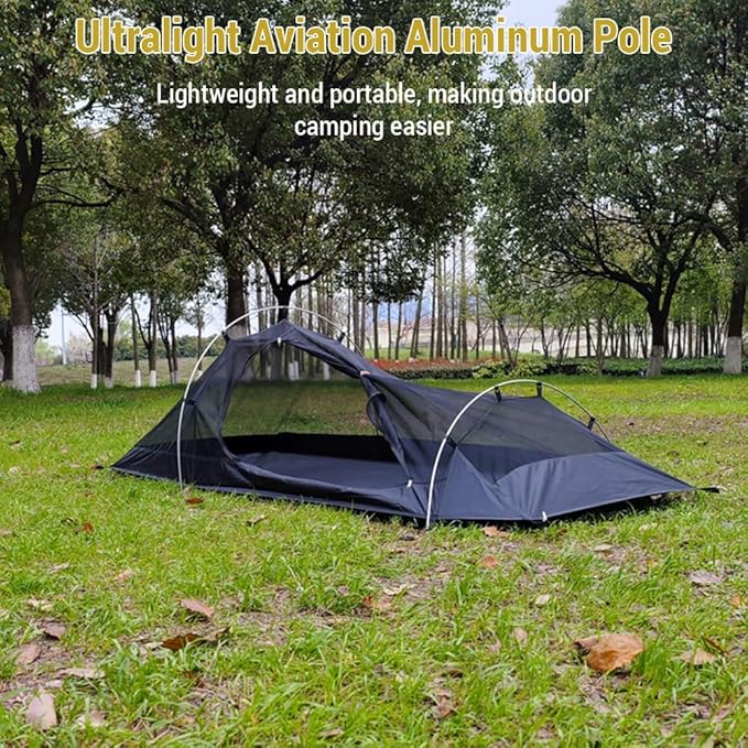 Backpacking Tent 1 Person Ultralight Aluminum Pole Stormproof Camping Tent Suitable for Four Seasons Single Person Tent Special Floor Cloth