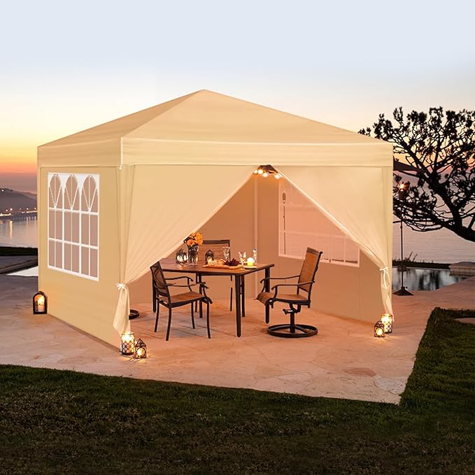 3 x 3m Two Doors &amp Two Windows Practical Waterproof Right-Angle Folding Tent Khaki