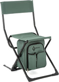 ARROWHEAD OUTDOOR 3-in-1 Compact Fishing Chair Backpack Stool &amp Insulated Cooler w/Bottle Holder &amp Storage Bag External Pockets Backrest