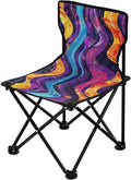 Abstract Colorful Rainbow Collapsible Portable Chairs for Adults Ultra Lightweight Ultralight Camp Chair with Carrying Bag Lawn Chair for Camp Lawn