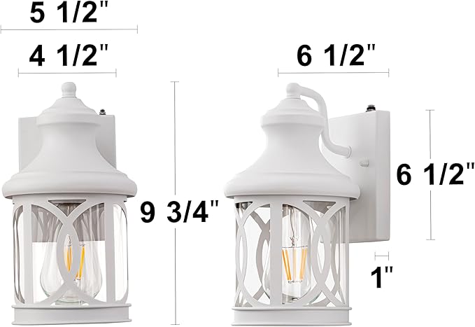 Outdoor Wall Lights with Dusk to Dawn Exterior Wall Lanterns Lighting Fixtures Porch Sconces Bronze Wall Mount Outdoor Lights with Photocell for Patio Yard Front Porch Garage 2-Pack
