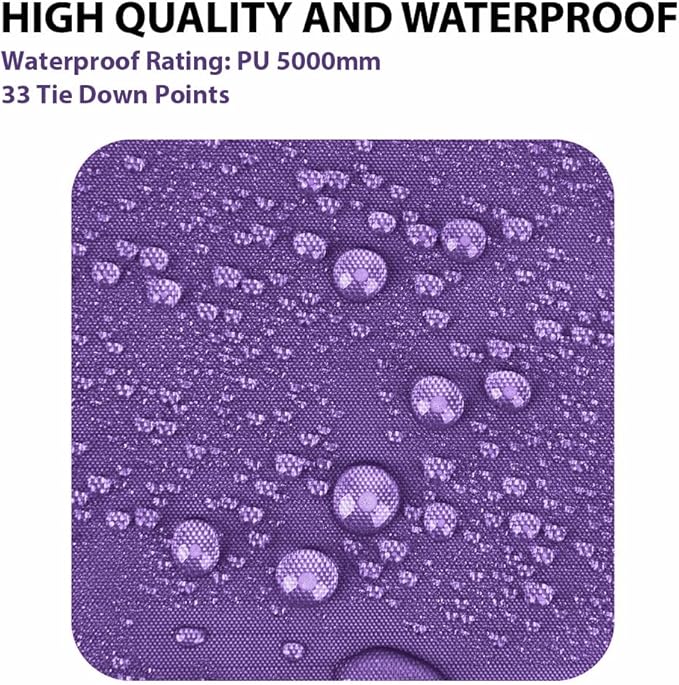 Gold Armour Rainfly Tarp Hammock Premium 14.7ft/12ft/10ft/8ft Rain Fly Cover Waterproof Ultralight Camping Shelter Canopy Survival Equipment Gear Camping Tent Accessories (Purple 14.7ft x 12ft)