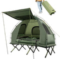 Goplus Camping Tent Cot 5-in-1 Folding Camping Bed with Air Mattress Pillow Sleeping Bag Waterproof Elevated Tent Shelter Portable Outdoor Sleeping Cot with Carry Bag for Picnic Trip