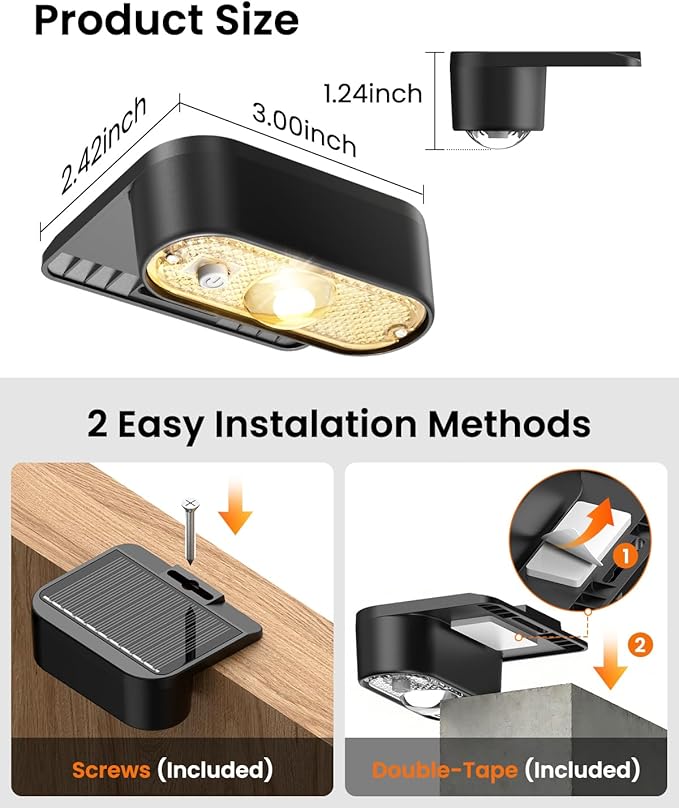 Solar Deck Lights Outdoor 8 Packs 3000/4000/6000K 3 Modes Solar Fence Lights outdoor Waterproof Solar Step Lights for outsidefor Deck Stair Step Fence Wall Patio Yard Pool and Pathway