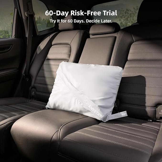 Car Back Seat Air Mattress - Universal Fit SUV/Sedan Inflatable Camping Mattress with Built-in Pump &amp Air Support Column Portable True Flat Gap-Filling Car Bed for Sleeping Roadtrip Travel