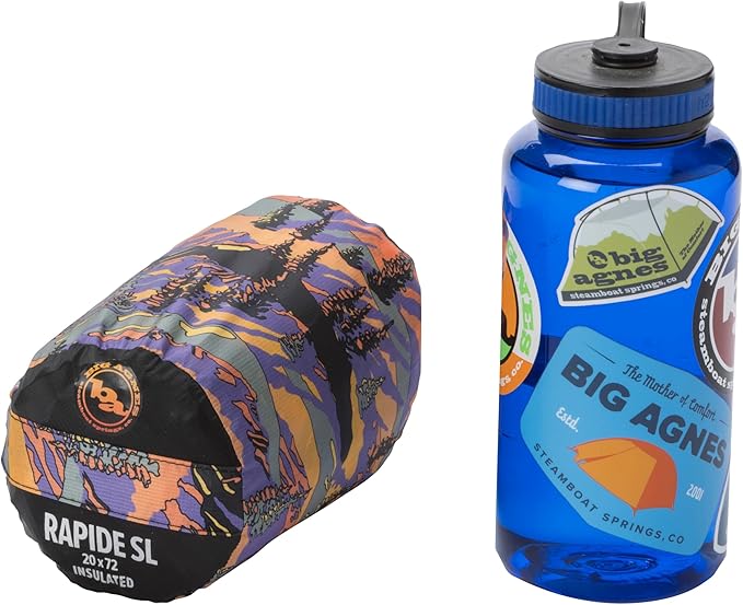 Big Agnes Rapide SL - Insulated Sleeping Pad Ultralight All Season Compact Backpacking and Hiking Pumphouse Sack Included Zirkel Alpenglow 20x72 Regular