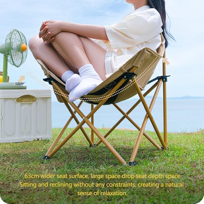 Camp Chair Folding Portable Lawn Chair with Backrest 130 Kg Capacity Canvas Cushion Seat Outdoor Picnic Chair for Beach Fishing Camping Hiking BBQ(Black40cm/16in)