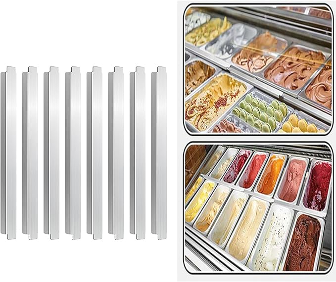 8Pcs Stainless Steel Kitchen Shelf Divider Rods Metal Food Organizers Table Pan Brackets Food Service Accessories Commercial Kitchen Adapter Rod Set