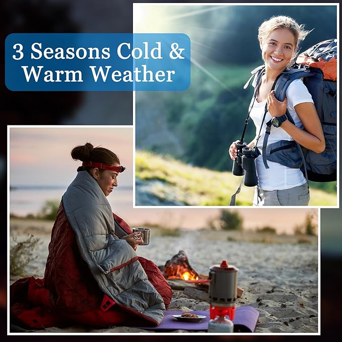 Macarrie 4 Pcs Bulk Sleeping Bags for Adults 0 Degree Waterproof Backpack Bags with Compression Sack for Backpacking Camping Hiking Emergency Shelters