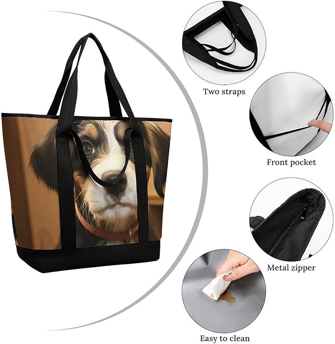 Insulated Shopping BagLarge Reusable Cooler Bags Dog Training Printed Foldable Shopping BagTravel Waterproof Shoulder Bag