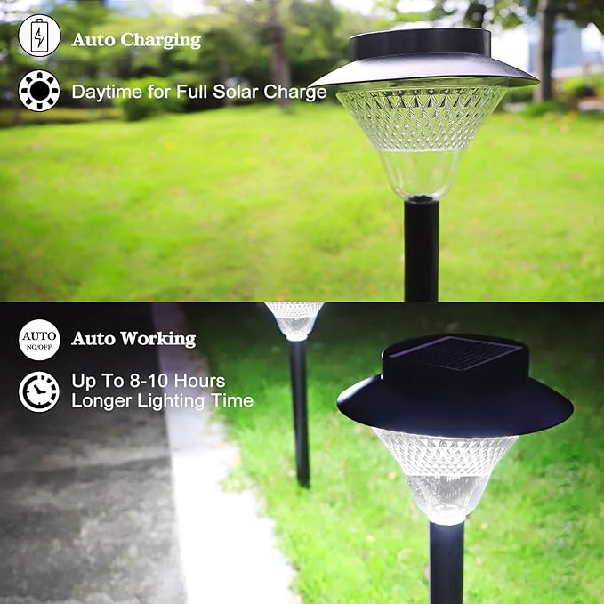 39LED Solar Pathway Lights Outdoor 2 Pack Upgraded Solar Outdoor Lights Super Bright Up to 12 Hrs IP65 Waterproof Solar Garden Lights Outdoor Solar Lights for Yard Landscape Path Walkway