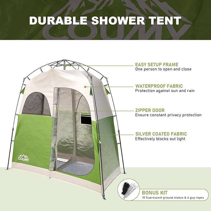 Instant Camping Shower Tent Privacy Shelter Portable Outdoor Sun Shelter for Camping Beach Hiking Fishing 1 Room/2 Rooms