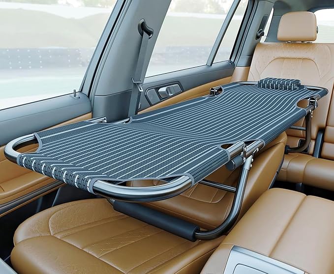 Universal Non Inflatable Car Bed Foldable Car Travel Bed Universal Car Rear Seat Folding Car Bed Outdoor Camping Bed for The Rear Seat of Most Cars (Black)