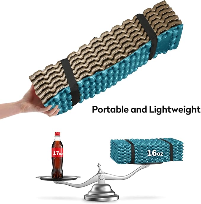 Foam Camping Pads for Hiking Ultralight Closed Cell Mattress Waterproof Soft Mat for Adults Wide Picnic Yoga Mats Folding Sleeping Pad for Outdoor Backpacking