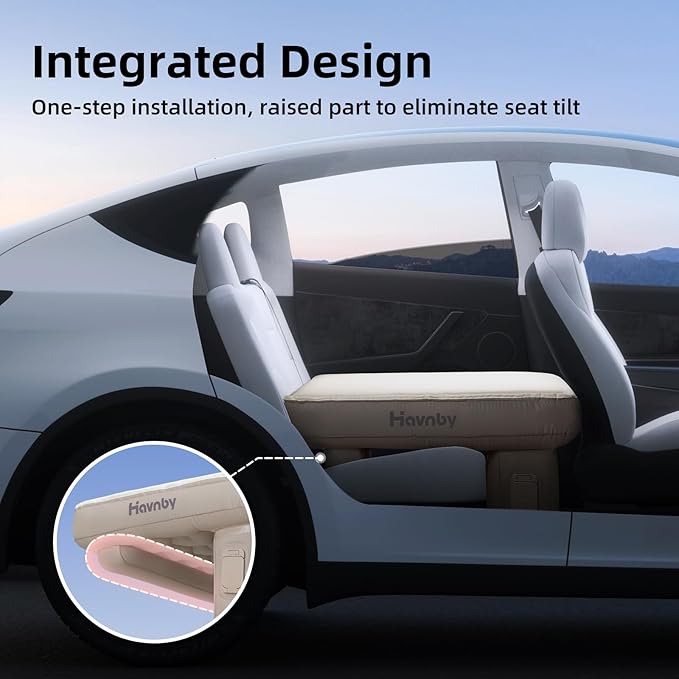 SUV Car Bed TPU Air Foam Inflatable Backseat Mattress Rearseat Camping CozyPad with Rechargeable Built-in Pump Portable Blow Up Travel Sleeping Mattress for Rav4 CRV