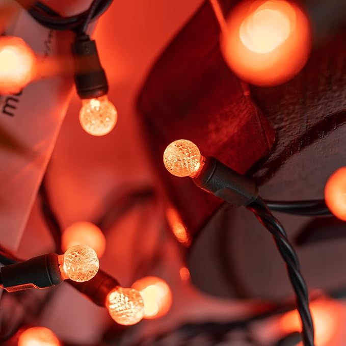 YULETIME Red One-Piece G12 Raspberry Christmas Lights 140 Count 48 Feet 2 Sets 70 LED 24 ft High Waterproof UL Certified String Light (Red)