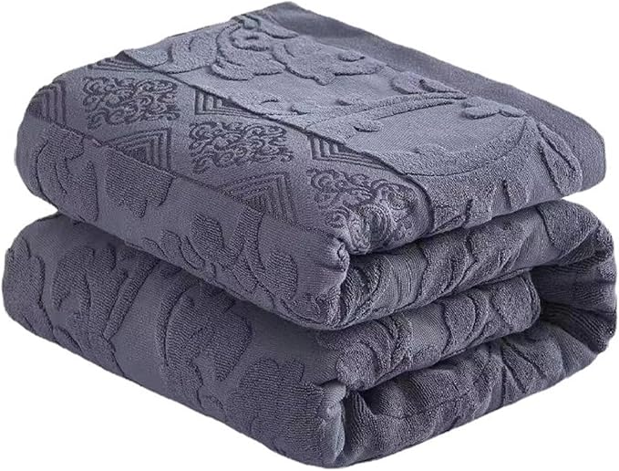 Cotton Terry Blanket for Couch 3D Jacquard Terry Towels Light Weighted Picnic Camping Quilt Blankets Duvet Cover Terry Sheet Towel Blanket for Bed Birthday Gift for Men Dad Boys Dark Grey 60x80''