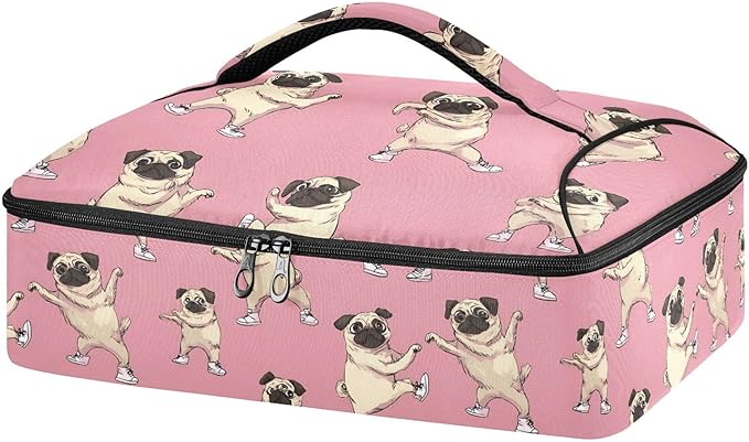 Casserole Carrier Yellow DogInsulated Casserole Carrier for Hot or Cold Food Thermal Lunch Tote for Potluck Parties Picnic Beach Fits 9 x 13 Inches Baking Dish