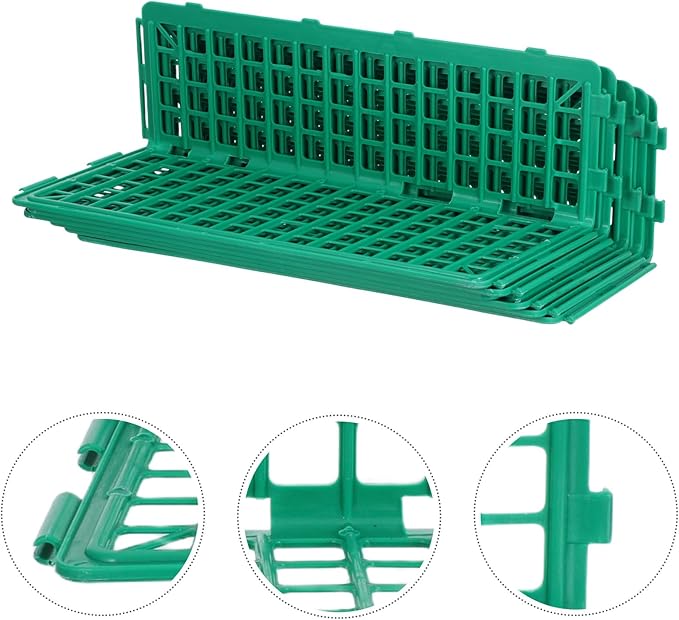 6PCS Plastic Shelf Rail Guardrail Supermarket Produce Display Divider for Grocery Store Shop Market Home Accessories - Green