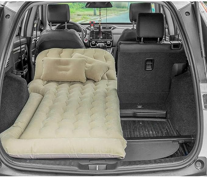 Car Air Mattress for Nissan Kicks (P16) 2019 2020 2021 2022 2023 2024 Car Mattress Inflatable Bed Portable Foldable with Pillow Camping Travel Car AccessoriesBeige