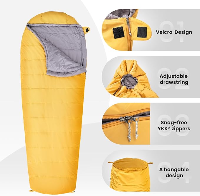 OneTigris Bushcrafter’s Sleeping Bags Mummy Sleeping Bag for Camping Hiking Backpacking Survival Gear