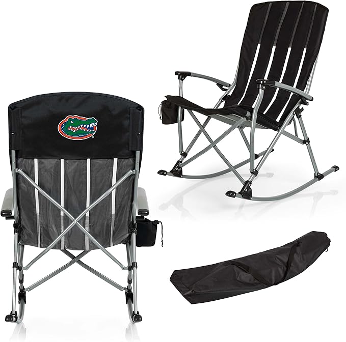 Picnic TIME NCAA Unisex-Adult NCAA Outdoor Rocking Camp Chair XL Heavy Duty Camping Chair for Adults