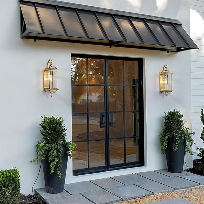 20'' H Brass Porch Light Copper Outdoor Light Fixture Oil Rubbed Finish Exterior Light Fixtures Large Outdoor Wall Lantern for PatioGarageFront Porch 1 Pack