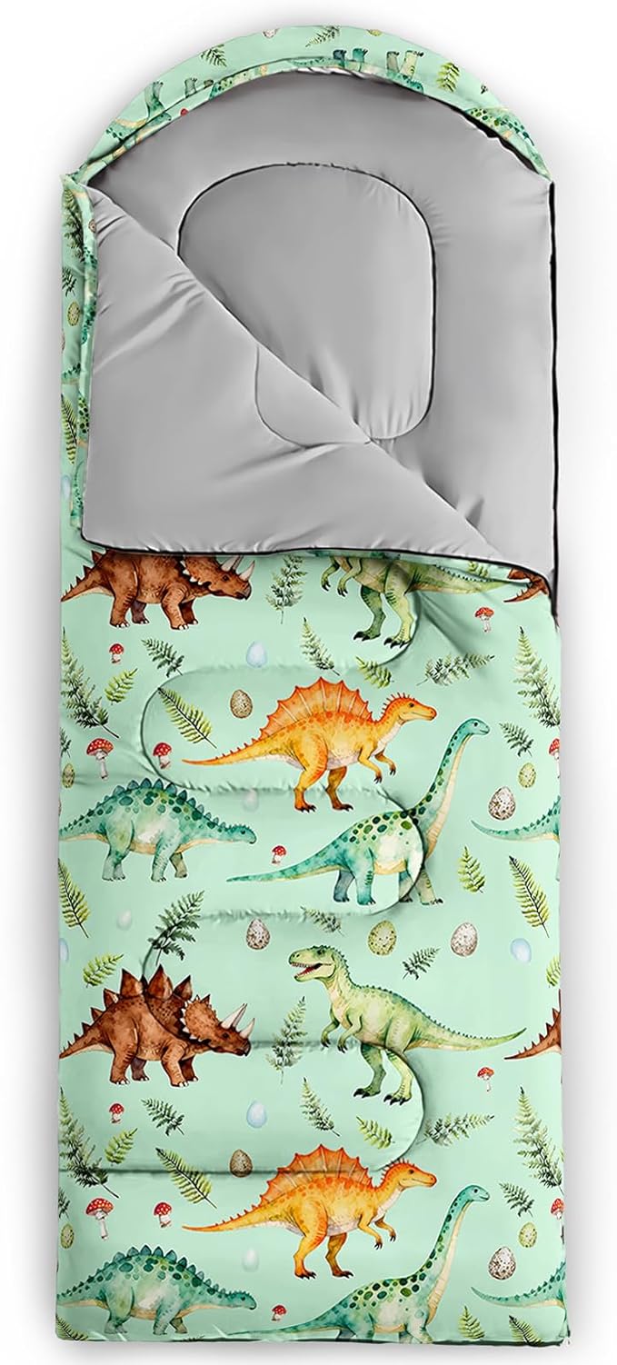 AILONEN Cartoon Camping Sleeping Bag for Boys Girls AdultsLightweight &amp Waterproof3 Season Warm &amp Cold WeatherPortablePrinted Sleeping BagTravelingCampingHiking